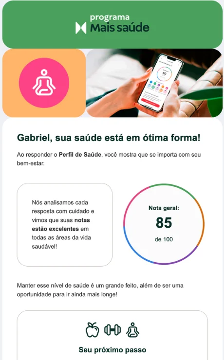 Email for health app