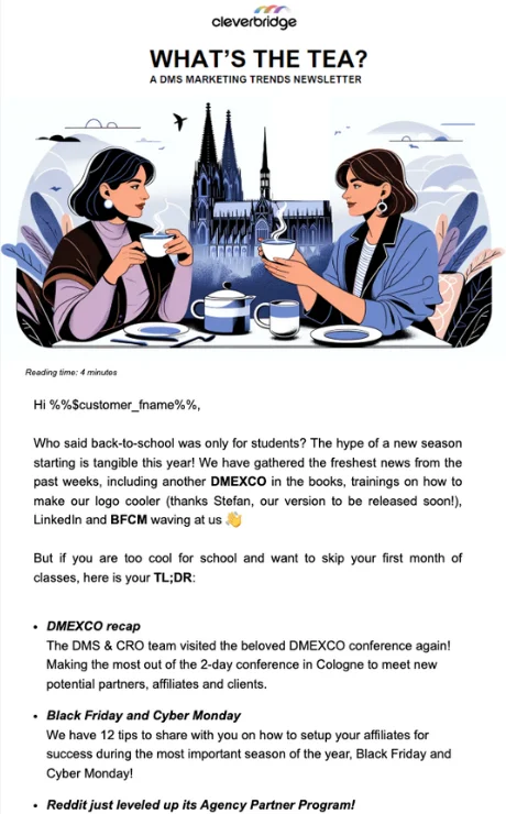 Email for marketing newsletter