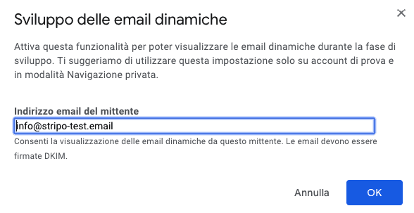 Entering Email Address for Sending AMP Emails Entering Email Address for Sending AMP Emails