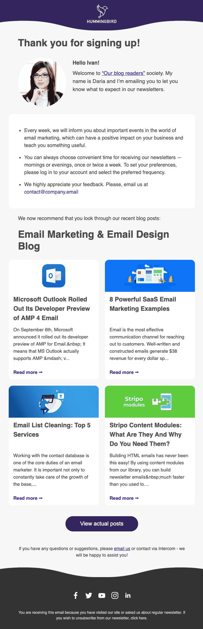 Stripo Dynamic Template with RSS Feeds