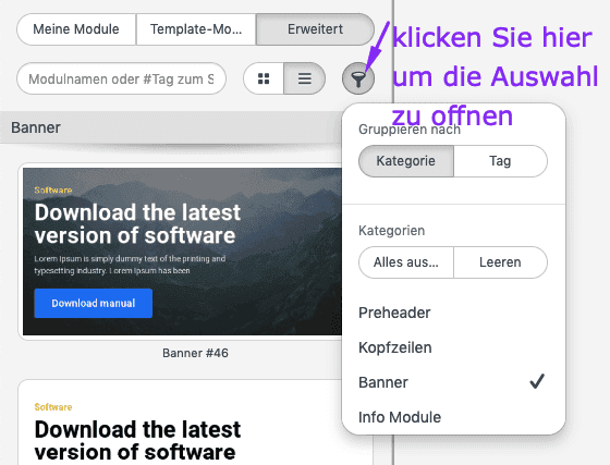 Searching for Modules with the Search Console_DE Searching for Modules with the Search Console_DE