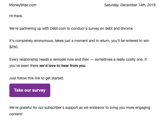 Survey Invitation_Giving Rewards