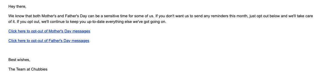 Chubbies_Options to Opt Out of Newsletters Chubbies_Options to Opt Out of Newsletters