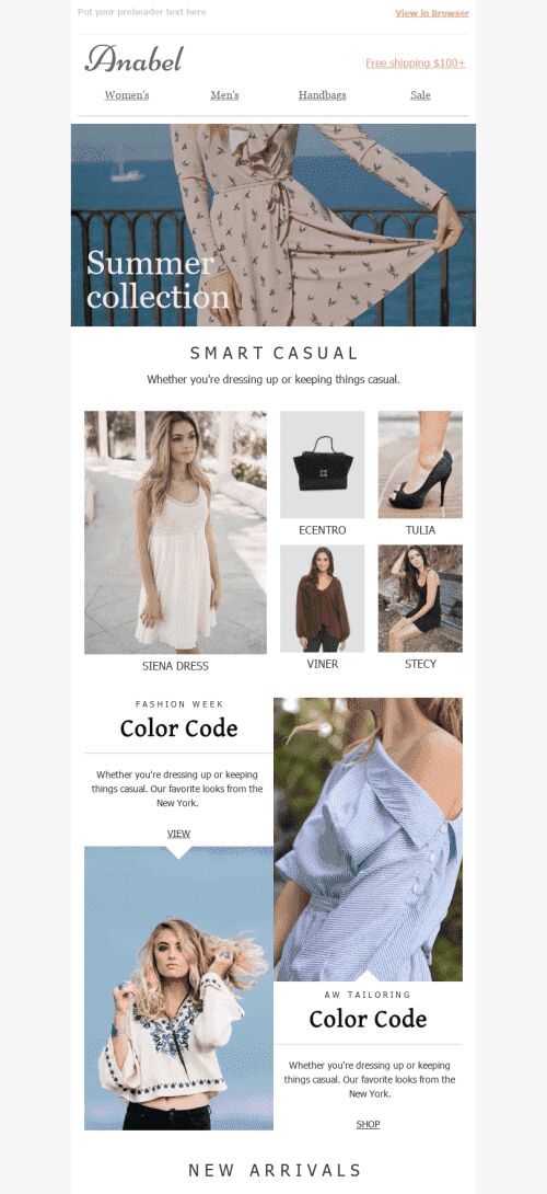 Promo Email Template "Bright Colors" for Fashion industry mobile view