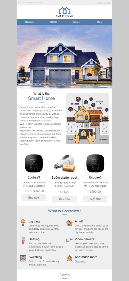 Promo Email Template "Smart Home" for Furniture, Interior & DIY industry mobile view