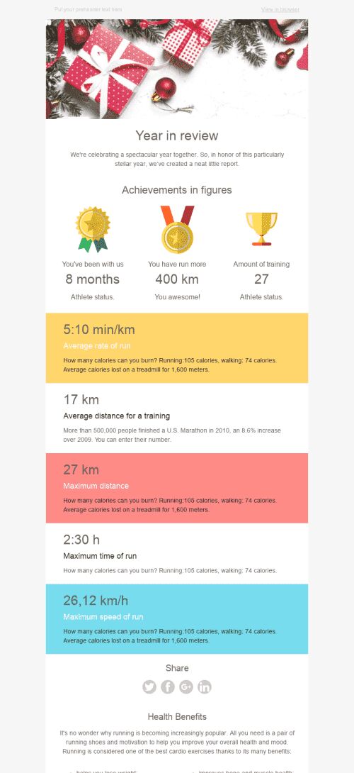 New Year Email Template "Little Review" for Software & Technology industry mobile view