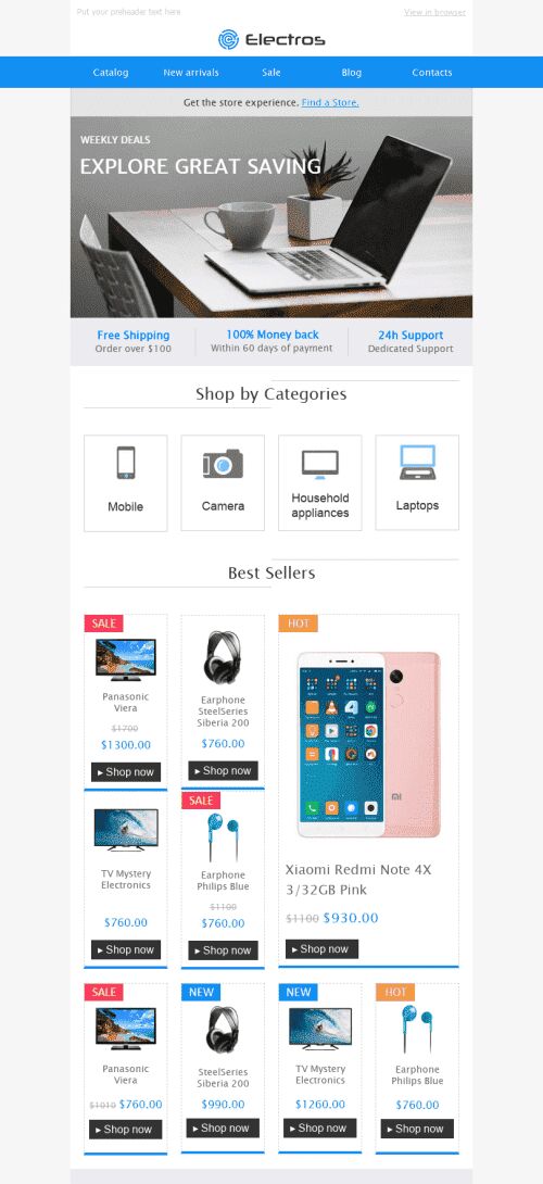 Promo Email Template "Best Gadgets" for Gadgets industry mobile view