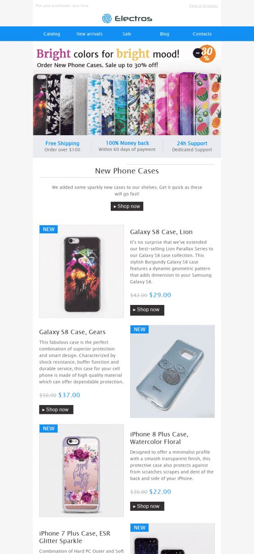 Discount Email Template "Sparkly Mood" for Gadgets industry mobile view