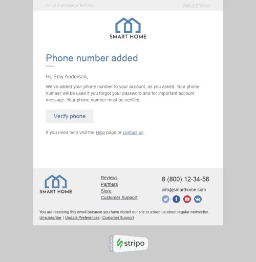 Confirmation Email Template "Necessary Security" for Furniture, Interior & DIY industry mobile view