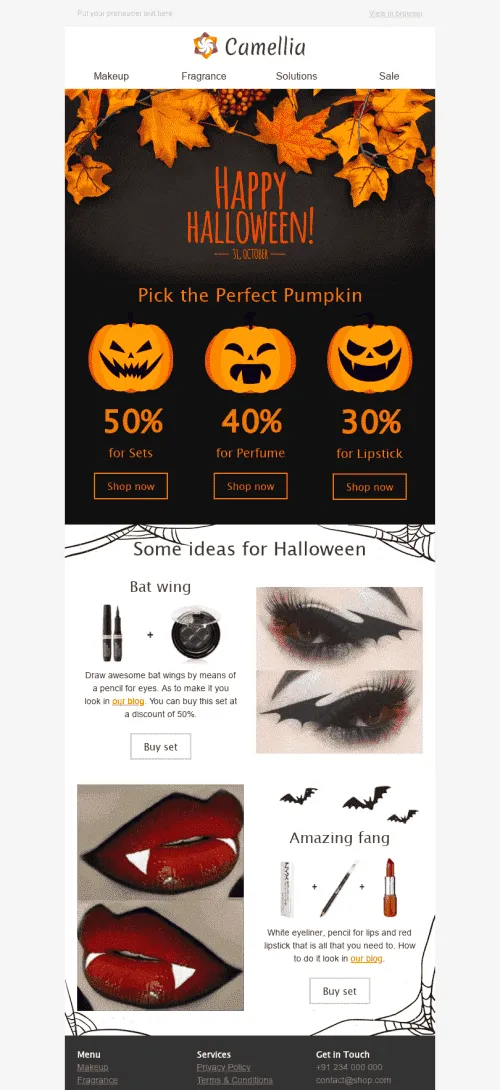 1077-Stripo-Cosmetics-Holiday-newsletter-Halloween-Awful-Pretty-Make-up-email-web