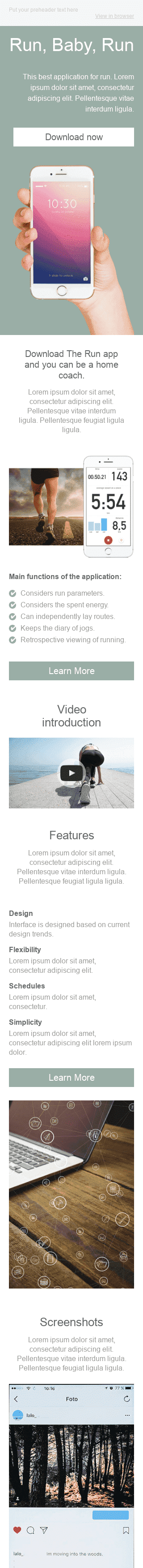 Modello Email Promo "Allenatore domestico" per il settore industriale di Software e tecnologia Visualizzazione mobile
