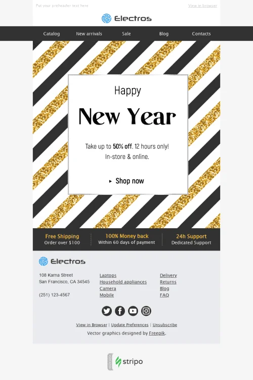 1920-Stripo-Gadgets-Holiday-newsletter-New-Year-Gold-and-Black-email-web