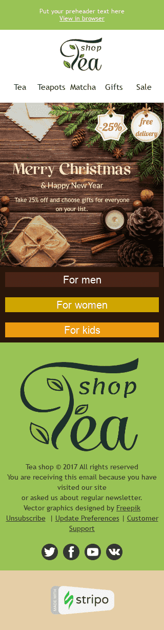 Modello Email Natale "Aroma speziato" per il settore industriale di Bevande Visualizzazione mobile