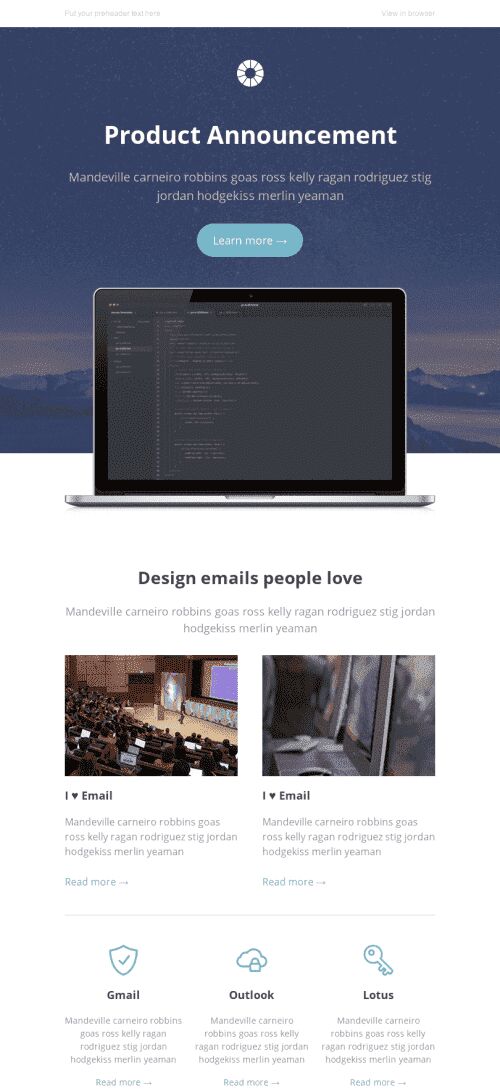 Promo Email Template "New Product" for Software & Technology industry mobile view