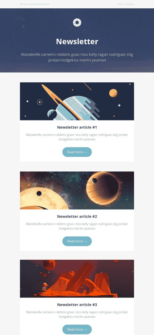 Email Digest Email Template "Interesting Articles" for Software & Technology industry mobile view