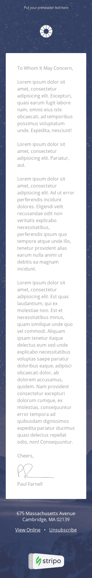 Modèle de courrier électronique Alertes & Notifications "Mises à jour importantes" pour le secteur Logiciels & Technologie Affichage mobile