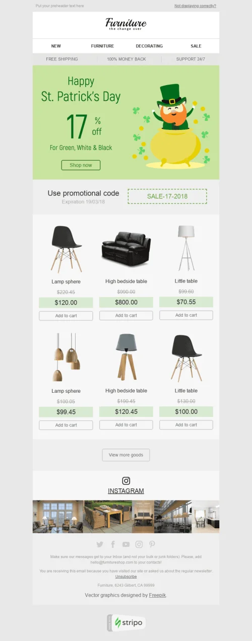 5317-Stripo-Furniture-Home-Decor-Holiday-newsletter-Happy-St-Patrick’s-Day-Lucky-Sale-email-web