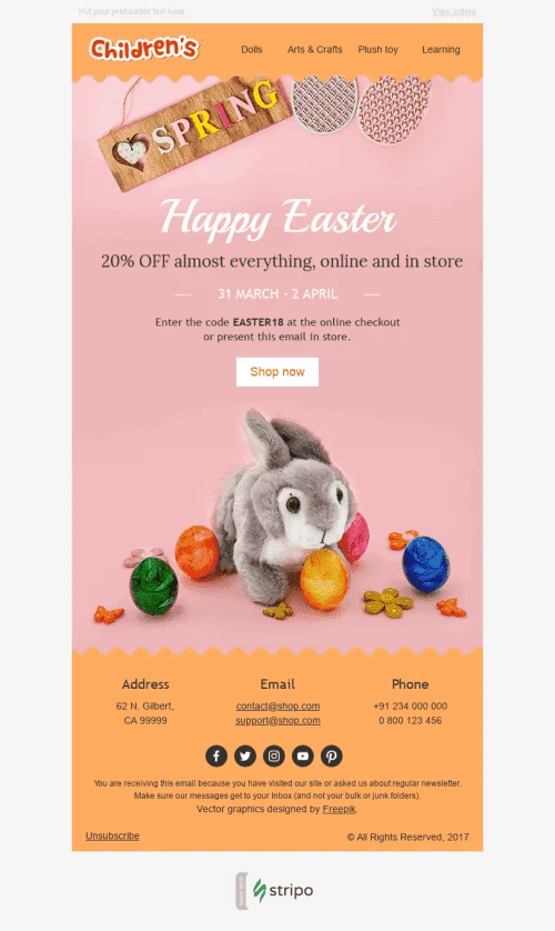 5345-Stripo-Children-Holiday-newsletter-Happy-Easter-Cute-Bunny-email-web