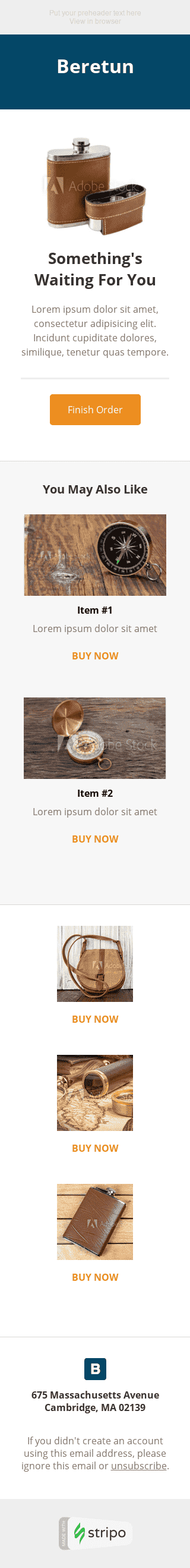 Шаблон листа з нагадуванням про покинутий кошик "Ваш товар" для індустрії "Мода" мобільний вигляд