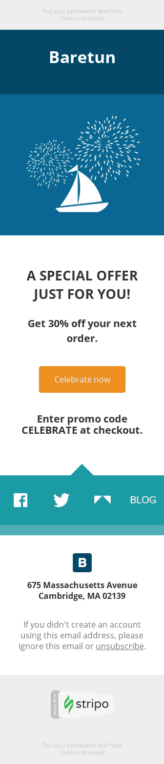 Plantilla de correo electrónico "Oferta especial" de Cumpleaños para la industria de Moda Vista de móvil