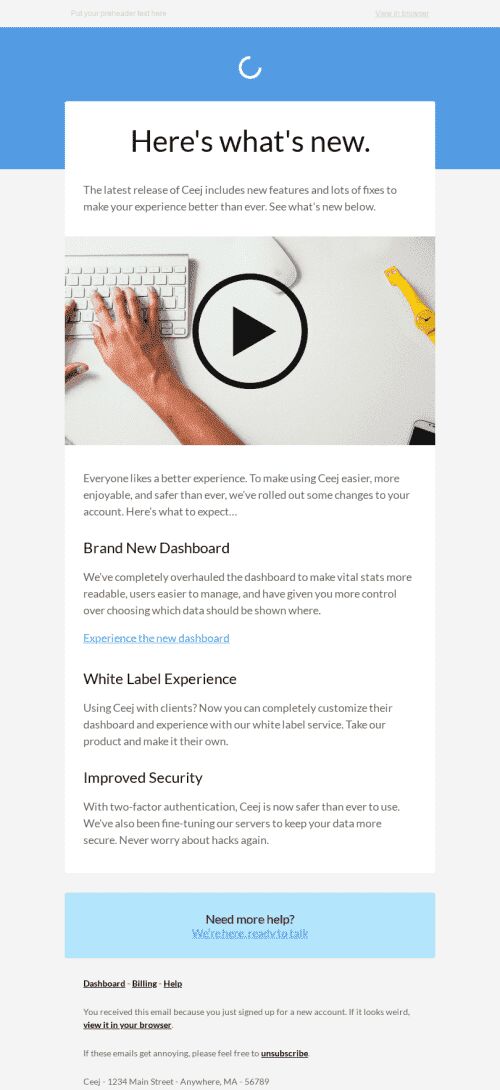 Product Update Email Template "Latest Release" for Software & Technology industry mobile view