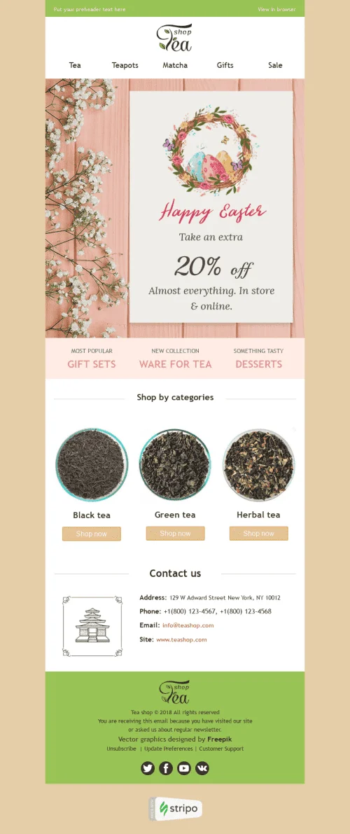 6059-Stripo-Beverage-Coffee-Holiday-newsletter-Happy-Easter-Pleasant-Weekend-email-web