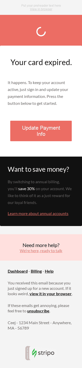 Шаблон письма с уведомлением "Обновление информации" для индустрии "Программное обеспечение и Технологии" мобильный вид