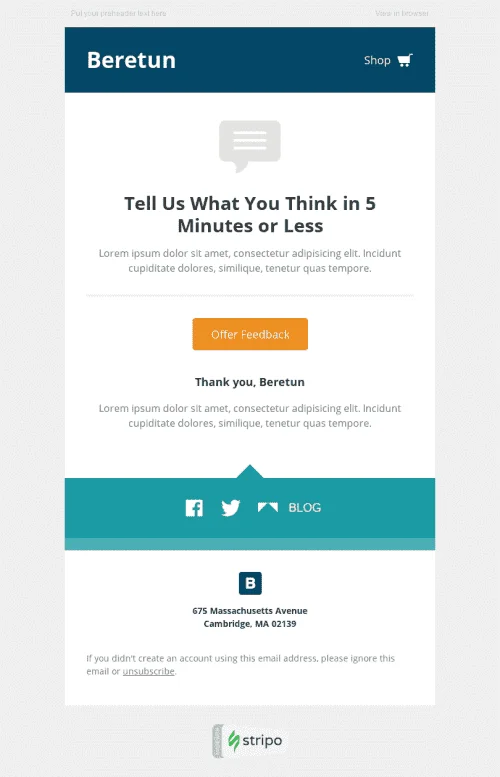 6609-Stripo-Fashion-Trigge-newsletter-Survey-Feedback-5-Minutes-email-web
