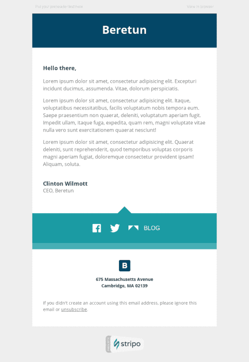 Modèle de courrier électronique Alertes & Notifications "Décision simple" pour le secteur Mode Affichage mobile