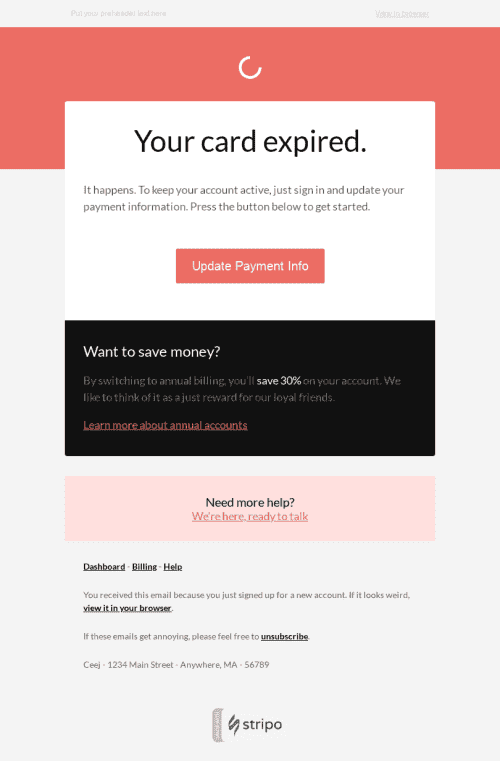 Modello Email Avvisi e notifiche "Informazioni in aggiornamento" per il settore industriale di Software e tecnologia Visualizzazione mobile