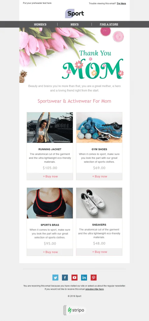 10070-Stripo-Sport-Holiday-newsletter-Mothers-Day-Comfortable-Clothing-email-web