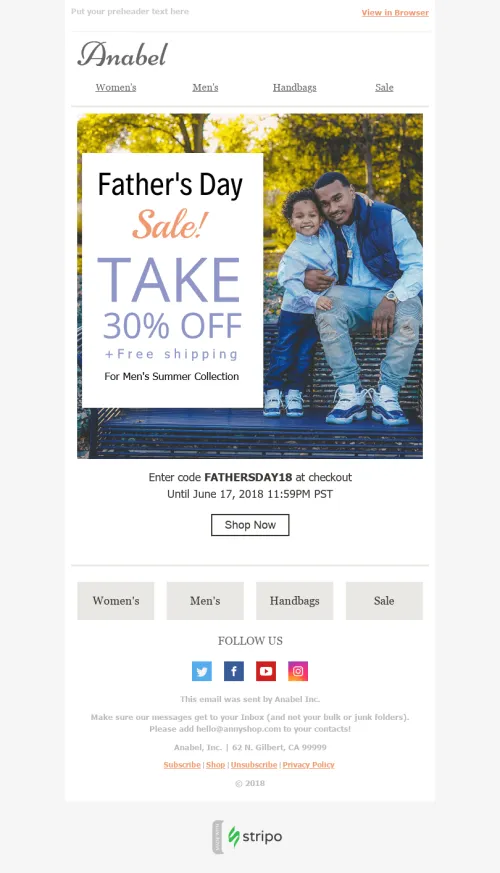 12181-Stripo-Fashion-Holiday-newsletter-Happy-Father’s-Day-Parents-Love-email-web