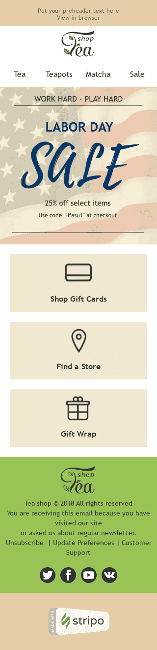 Plantilla de correo electrónico "Descanso muy esperado" de Día del Trabajo para la industria de Bebidas Vista de móvil