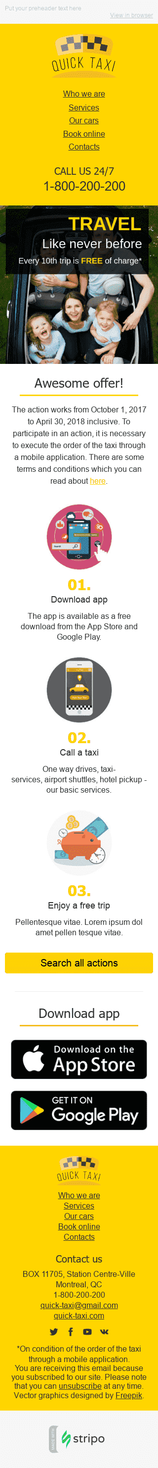 Plantilla de correo electrónico "Oferta impresionante" de Descuento para la industria de Coches y motos Vista de móvil