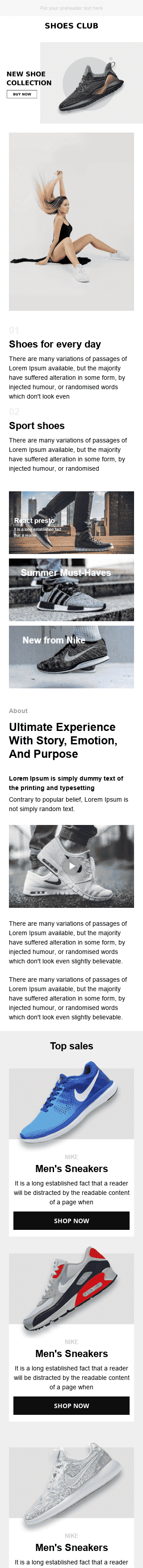 Modèle de courrier électronique Promo «Style confortable» pour le secteur Mode Affichage mobile