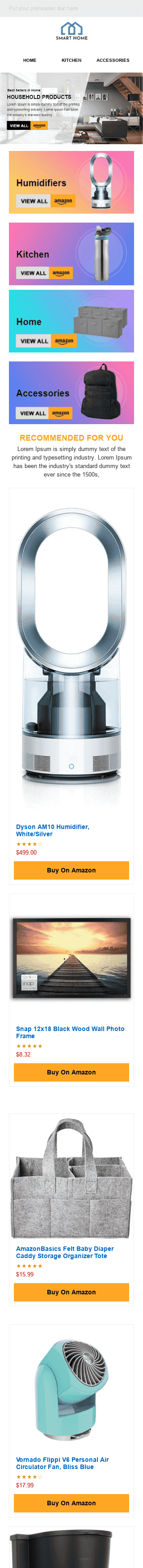 Modèle de courrier électronique Promo «Confort à la maison» pour le secteur Commerce électronique Affichage mobile