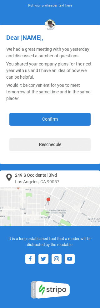 Plantilla de correo electrónico «Solicitud de reunión adicional» de Seguir para la industria de Negocios Vista de móvil