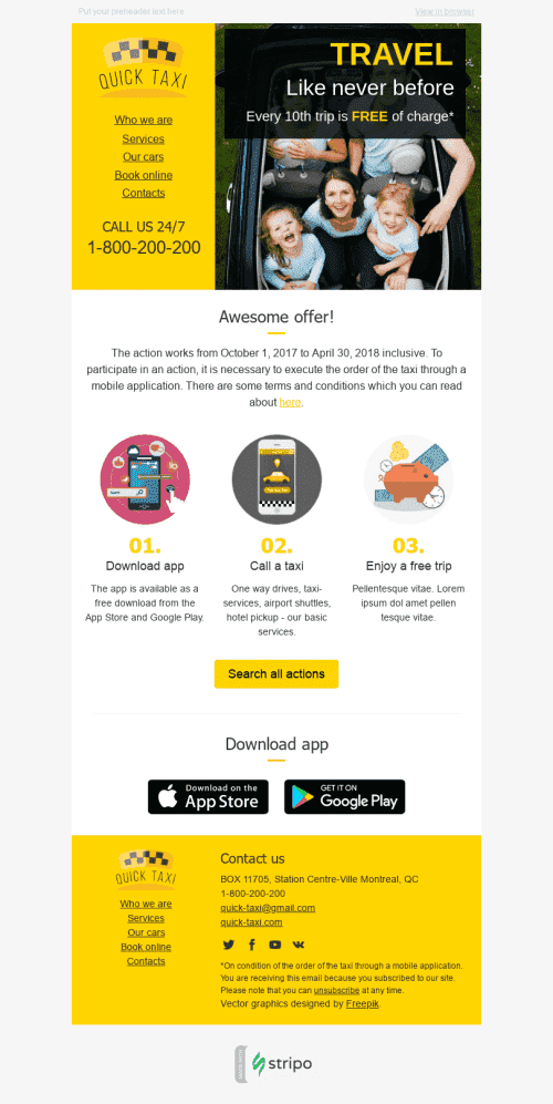 Plantilla de correo electrónico "Oferta impresionante" de Descuento para la industria de Coches y motos Vista de escritorio