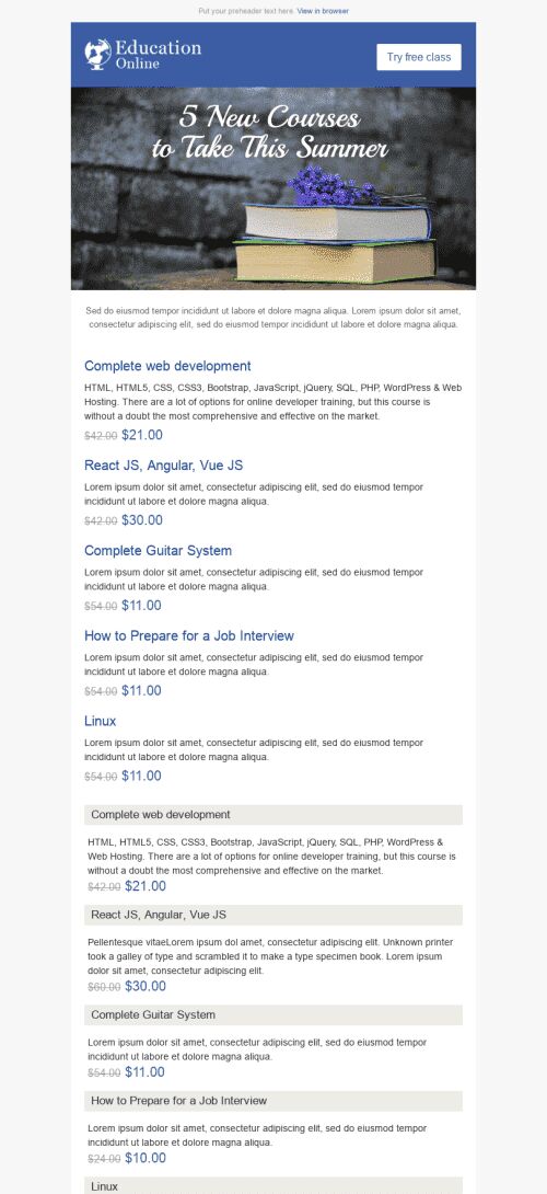 Email Digest Email Template «New Knowledge» for Education industry mobile view