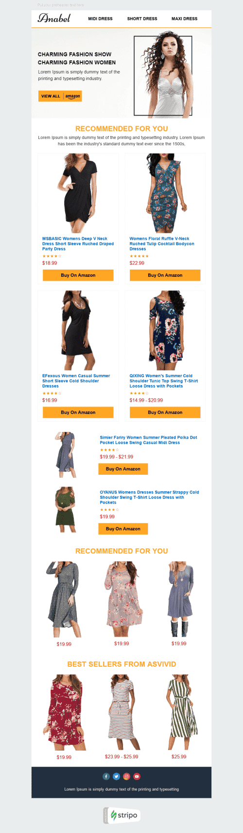 Modèle de courrier électronique Promo «Vie élégante» pour le secteur Commerce électronique Affichage ordinateur