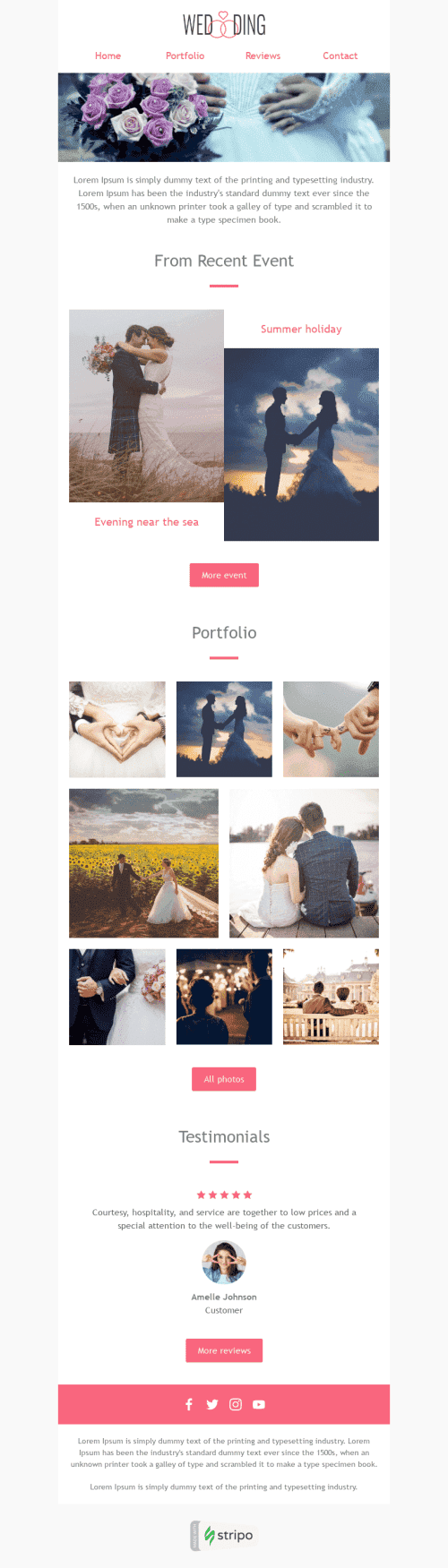 Werbung E-Mail-Vorlage «Weiße Hochzeit» für Mode-Branche Desktop-Ansicht