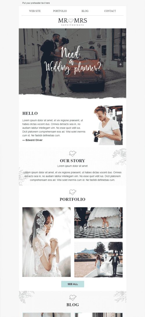 Promo Email Template «Save The Day» for Photography industry mobile view